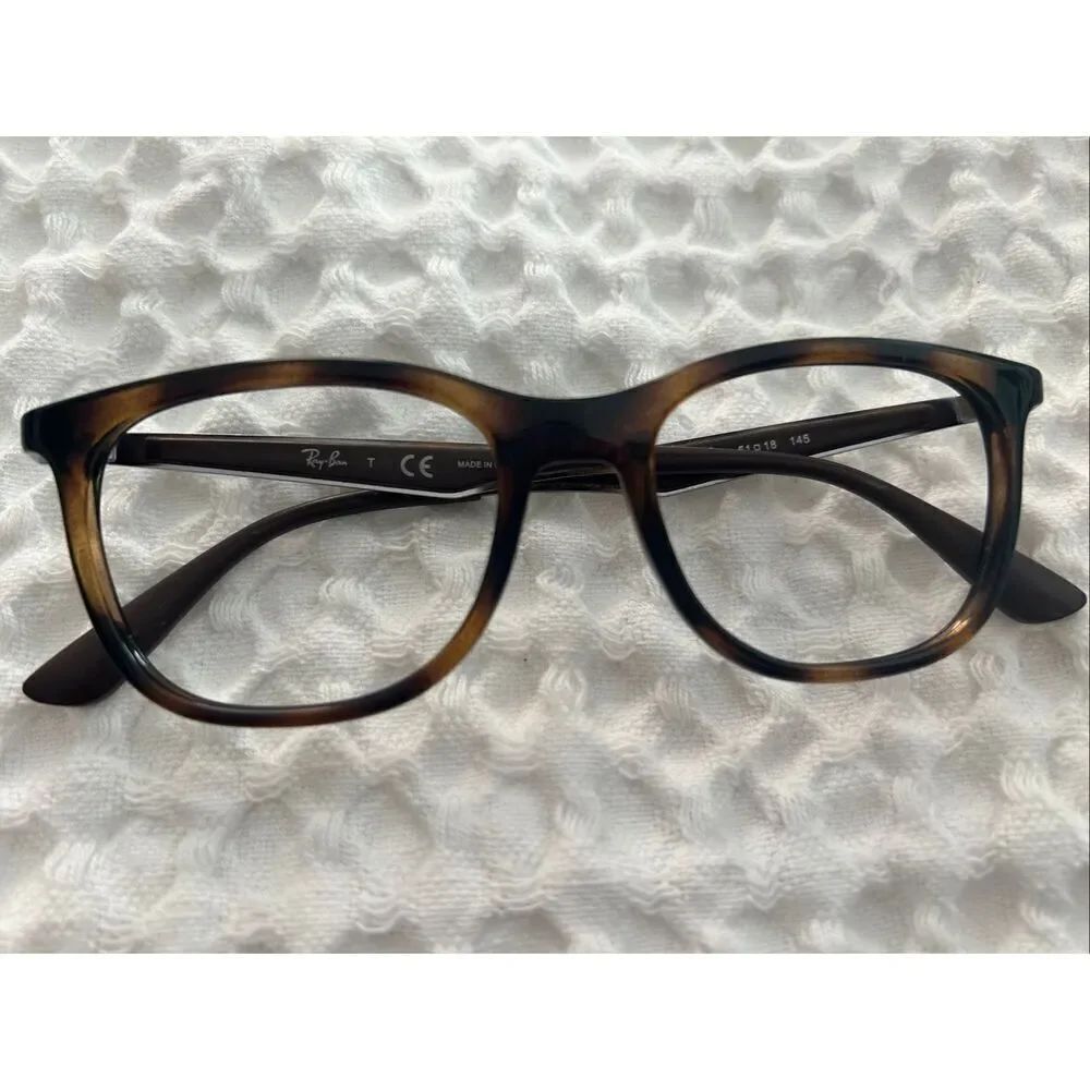 Rayban 7078 2012 51 -18 Havana Brown Satin Silver Eyeglasses Rayban RB7078 145